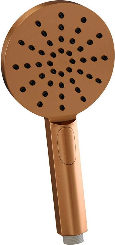 Brauer Copper Carving vrijstaande badmengkraan met 3-standen handdouche koper geborsteld PVD