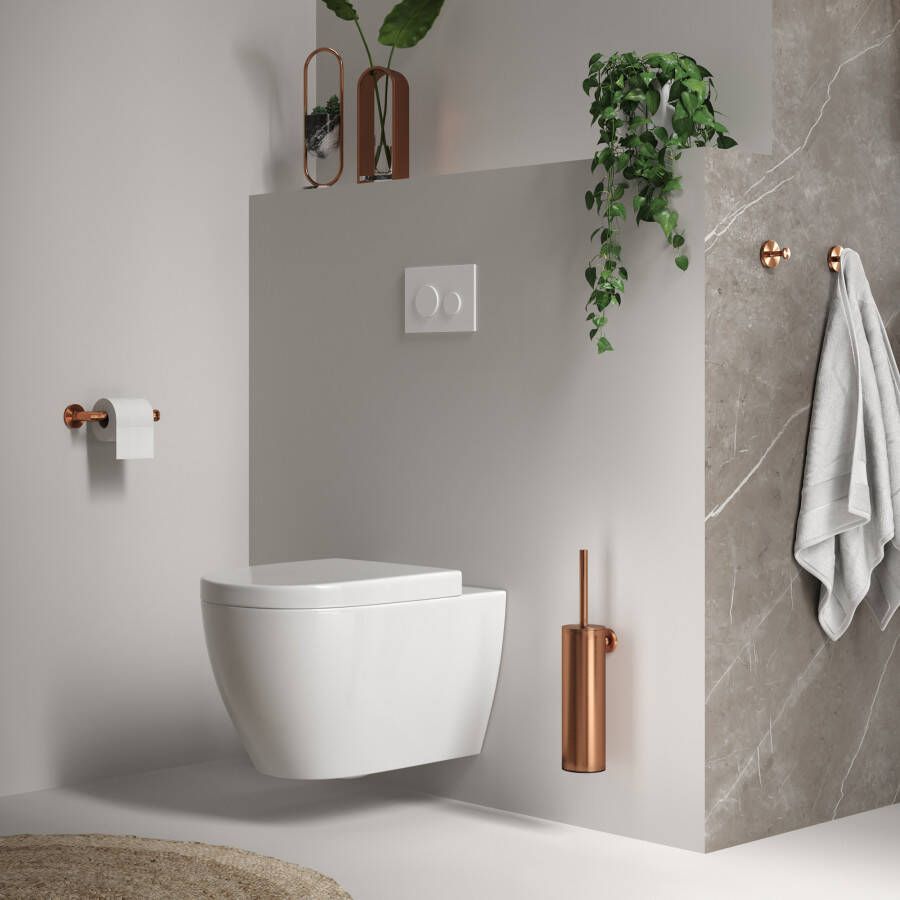 Brauer Copper Edition toilet accessoires set 3-in-1 geborsteld koper PVD