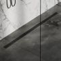 Brauer Douchegoot 160x7 cm Zwart Vloerflens Inclusief Kunststof Sifon Verstelbare Poten - Thumbnail 7