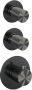 Brauer Gunmetal Carving thermostatische inbouw regendoucheset 20cm plafondarm met 20cm ronde hoofddouche 3 standen ronde handdouche 150cm gladde doucheslang met aansluitbocht en handdouchehouder Gunmetal geborsteld PVD 5-GM-107 - Thumbnail 8