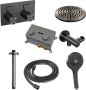 Brauer Gunmetal Edition thermostatische inbouw regendouche met drukknoppen SET 59 met 20 cm douchekop en plafondarm en 3-standen handdouche en doucheslang en wandaansluitbocht gunmetal geborsteld PVD - Thumbnail 3