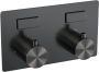 Brauer Gunmetal Edition thermostatische inbouw regendouche met drukknoppen SET 59 met 20 cm douchekop en plafondarm en 3-standen handdouche en doucheslang en wandaansluitbocht gunmetal geborsteld PVD - Thumbnail 4