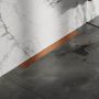 Brauer douchegoot 70x7.5cm met multifunctioneel rooster en flens voor wandmontage RVS Koper geborsteld DR-MRFW70GK - Thumbnail 7