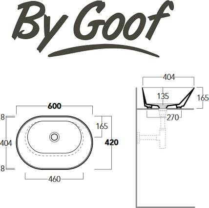 By Goof Mees Design opzetwastafel Ovaal 60x42cm Mat Groen