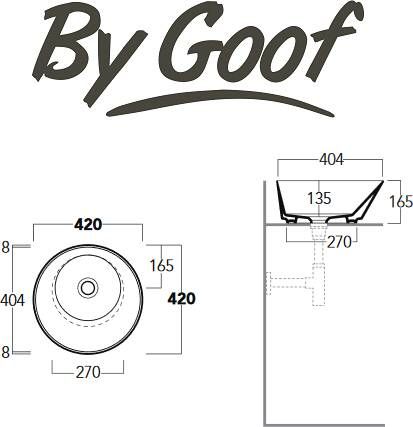By Goof Mees Design opzetwastafel Rond 42x42cm Mat Wit