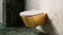 CATALANO Zero wandhangend toilet 55x35cm wit van binnen goud van buiten + Newflush met gratis toiletblokhouder en 8 Duofresh sticks - Thumbnail 2