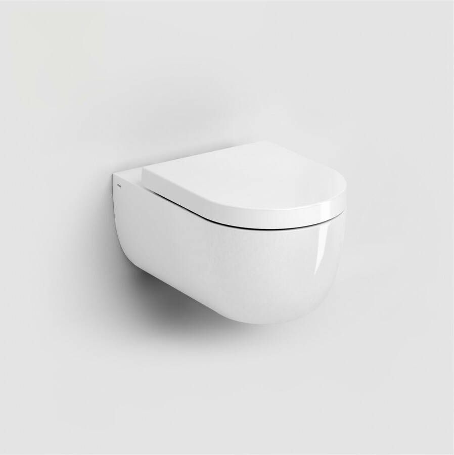 Clou Hammock hangtoilet Rimless glans wit met zitting one pack