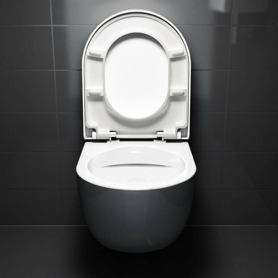 Clou Hammock hangtoilet Rimless glans wit met zitting one pack