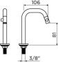 Clou Kaldur fonteinkraan 2x15.9cm korte uitloop links RVS geborsteld CL 06.05.004.41.L - Thumbnail 3