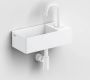 Clou Toiletkraan Set Opbouw Kaldur Koudwaterkraan Mat Wit met Sifon en Afvoerplug tbv (New)Flush First Fonteinen - Thumbnail 4