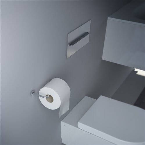 Clou Slim toiletrolhouder zonder klep RVS geborsteld