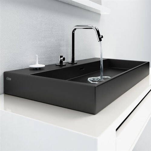 Clou Wash Me wastafel 50 cm mat-zwart keramiek