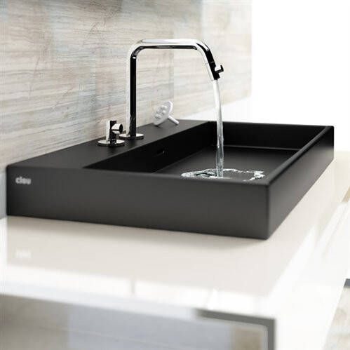 Clou Wash Me wastafel 50 cm mat-zwart keramiek