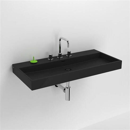 Clou Wash Me wastafel 90 cm mat-zwart keramiek