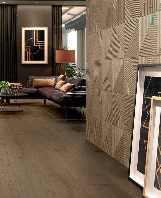 Colorker Tangram decor wandtegel 32x100cm Walnut
