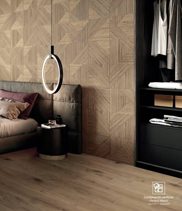 Colorker Tangram decor wandtegel 32x100cm Walnut