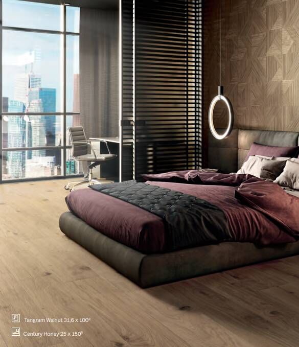 Colorker Tangram decor wandtegel 32x100cm Walnut