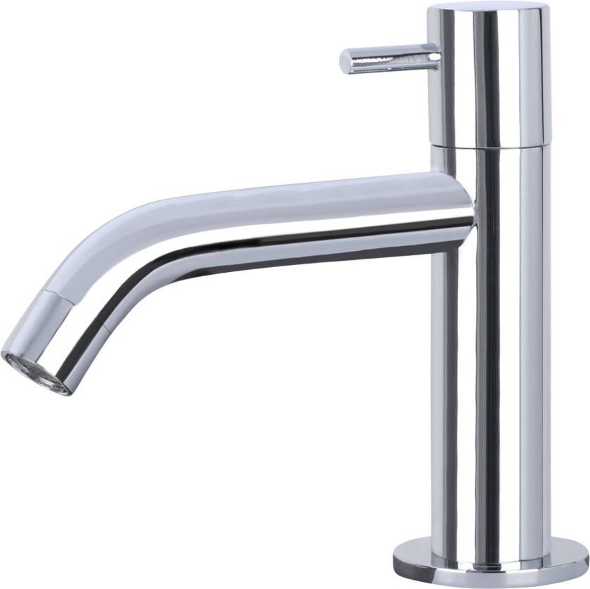 Differnz Cleo fonteinset kraan gebogen keramiek chroom