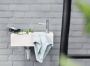 Differnz Ravo fonteinset 38.5x18.5x25cm Rechthoek 1 kraangat Gebogen chromen kraan met zwart frame beton lichtgrijs 38.401.97 - Thumbnail 11