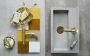 Differnz Ravo Fonteinset 38.5x18.5x24.5cm 1 kraangat recht mat gouden kraan met sifon en afvoerplug fontein Rechthoek Beton Donker grijs 38.402.15 - Thumbnail 11