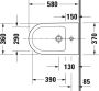 Duravit D Neo staand bidet met overloop en kraanvlak 58 x 37 cm wit - Thumbnail 2