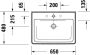 Duravit D-Neo wastafel met wondergliss 65x48x16.5cm 1 kraangat rechthoek Keramiek Wit 23676500001 - Thumbnail 4