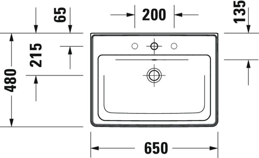 DURAVIT D-Neo meubelwastafel 65cm zonder kraangat Wit