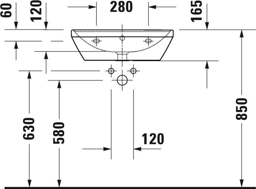 DURAVIT D-Neo wastafel 55cm met kraangat Wit