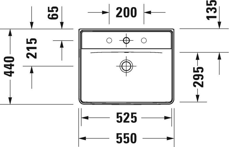 DURAVIT D-Neo wastafel 55cm met kraangat Wit