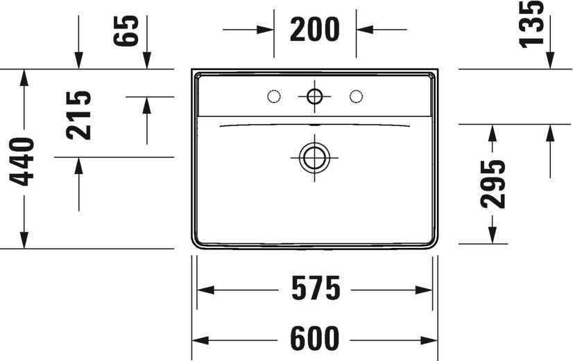 DURAVIT D-Neo wastafel 60cm met kraangat Wit