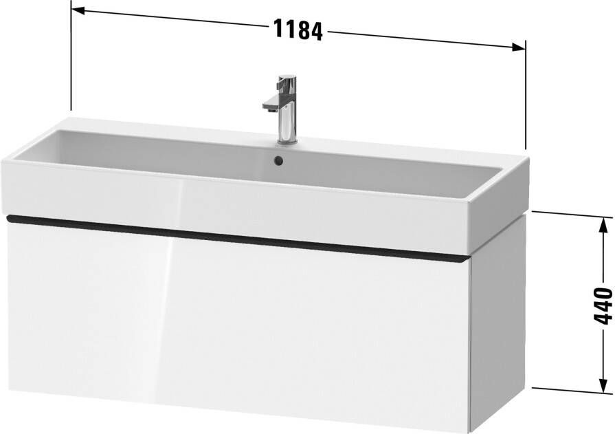 DURAVIT D-Neo wastafelonderbouw hangend 118 4x44 2x44cm 1 lade Concrete Grey Matt decor