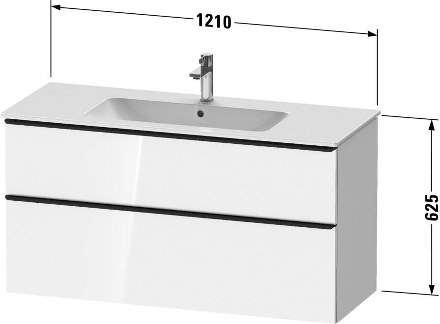 DURAVIT D-Neo wastafelonderbouw hangend 121x46 2x62 5cm 2 lades Wit hoogglans decor