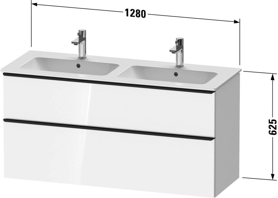 DURAVIT D-Neo wastafelonderbouw hangend 128x46 2x62 5cm 2 lades Natural Oak