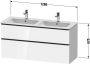 Duravit D-Neo wastafelonderkast voor dubbele wastafel met 2 lades 128 x 46 2 x 62 5 cm natuur eiken mat - Thumbnail 3