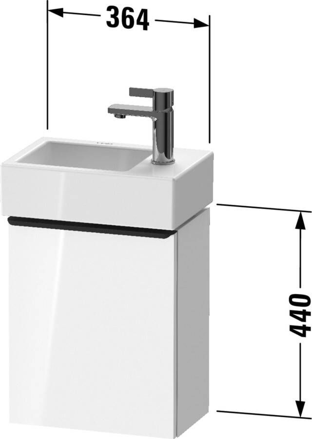 DURAVIT D-Neo wastafelonderbouw hangend 36 4x22 2x44cm deuraanslag rechts Wit hoogglans decor