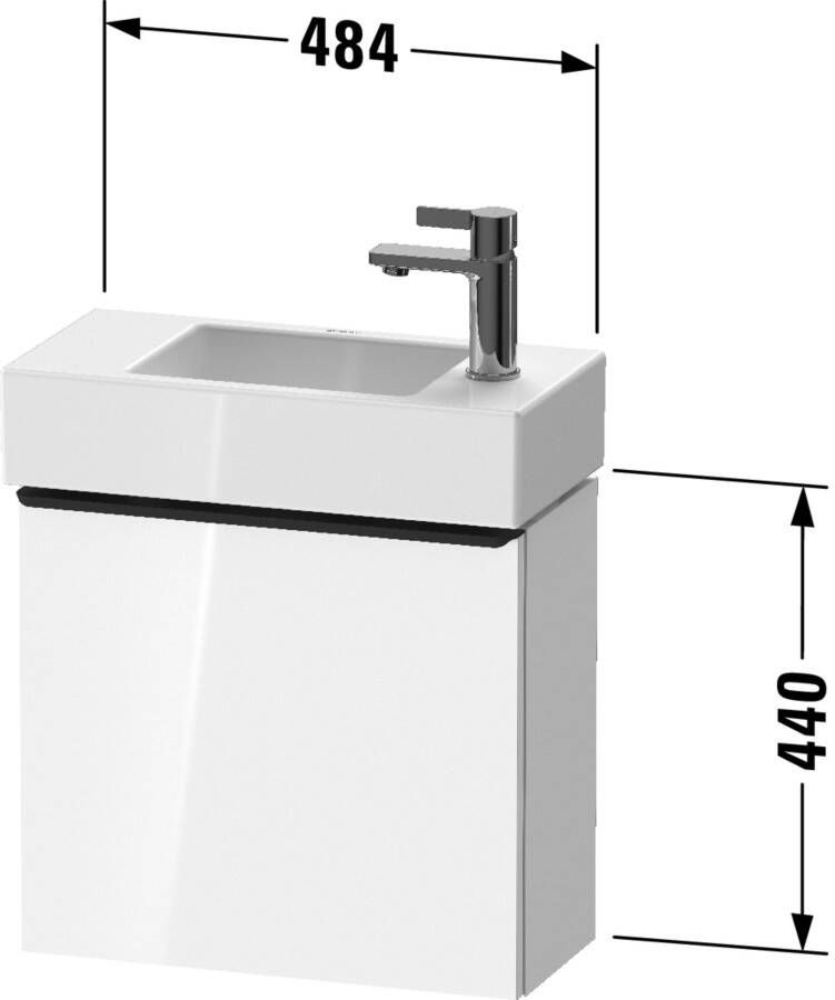 DURAVIT D-Neo wastafelonderbouw hangend 48 4x22 2x44cm deuraanslag links Natural Oak