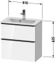 Duravit D-Neo compacte wastafelonderkast met 2 lades 61 x 37 2 x 62 5 cm noten donker mat - Thumbnail 3