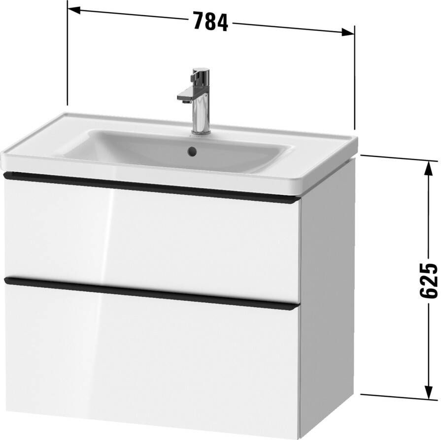 DURAVIT D-Neo wastafelonderbouw hangend 78 4x45 2x62 5cm 2 lades Natural Oak