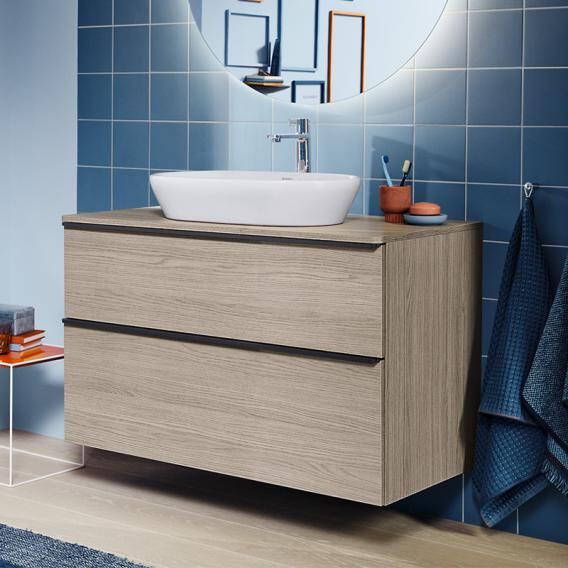 DURAVIT D-Neo wastafelonderbouw hangend 80x55x66 4cm 2 lades Linnen decor