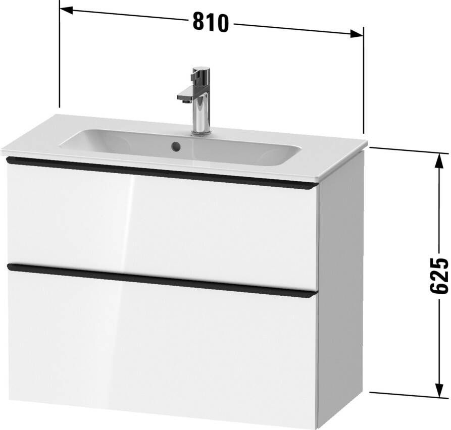 DURAVIT D-Neo wastafelonderbouw hangend 81x37 2x62 5cm 2 lades Walnut Dark decor