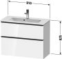 Duravit D-Neo compacte wastafelonderkast met 2 lades 81 x 37 2 x 62 5 cm noten donker mat - Thumbnail 3