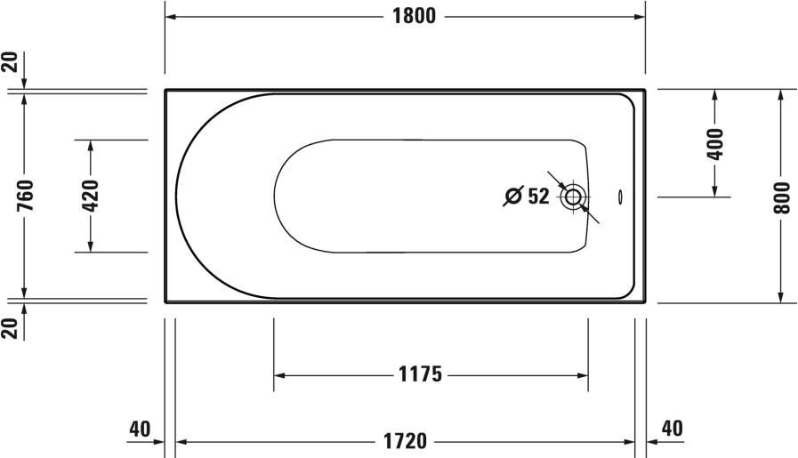 DURAVIT D-Neo whirlpool bad rechthoek 180x80cm Wit