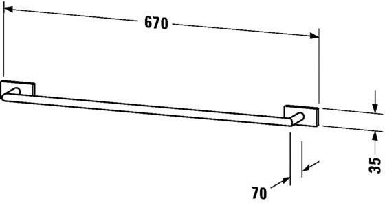 DURAVIT Karree badhanddoekhouder 60 cm. chroom