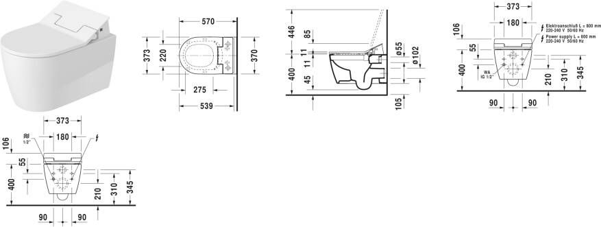 DURAVIT Me By Starck wandcloset voor SensoWash wit