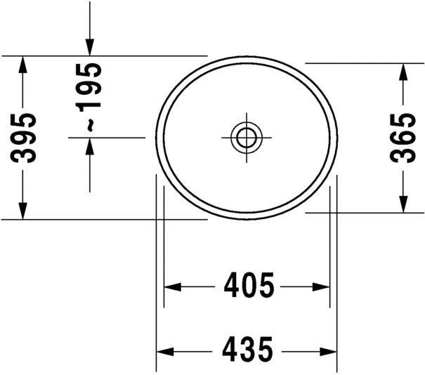 DURAVIT Starck 2 opzetwastafel 39.5x43.5 cm. zonder kraangat wit