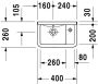 Duravit Starck 3 fontein 40x26 cm 1x kraangat rechts wit 0751400000 - Thumbnail 2