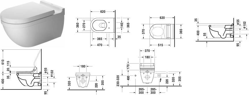 DURAVIT Starck 3 wandcloset verlengd wit Wondergliss