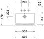Duravit Vero Air wastafel met kraangat overloop en onderzijde geglazuurd 16 5 x 60 x 47 cm wit - Thumbnail 2