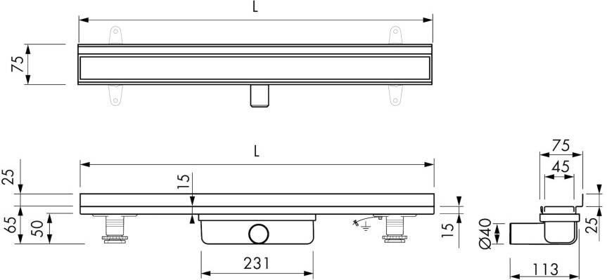 Easydrain Compact 30 Clean Dryphon Wall douchegoot 120cm rvs geborsteld