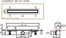 Easydrain Modulo TAF Low Zero douchegoot 90cm waterslot 50mm